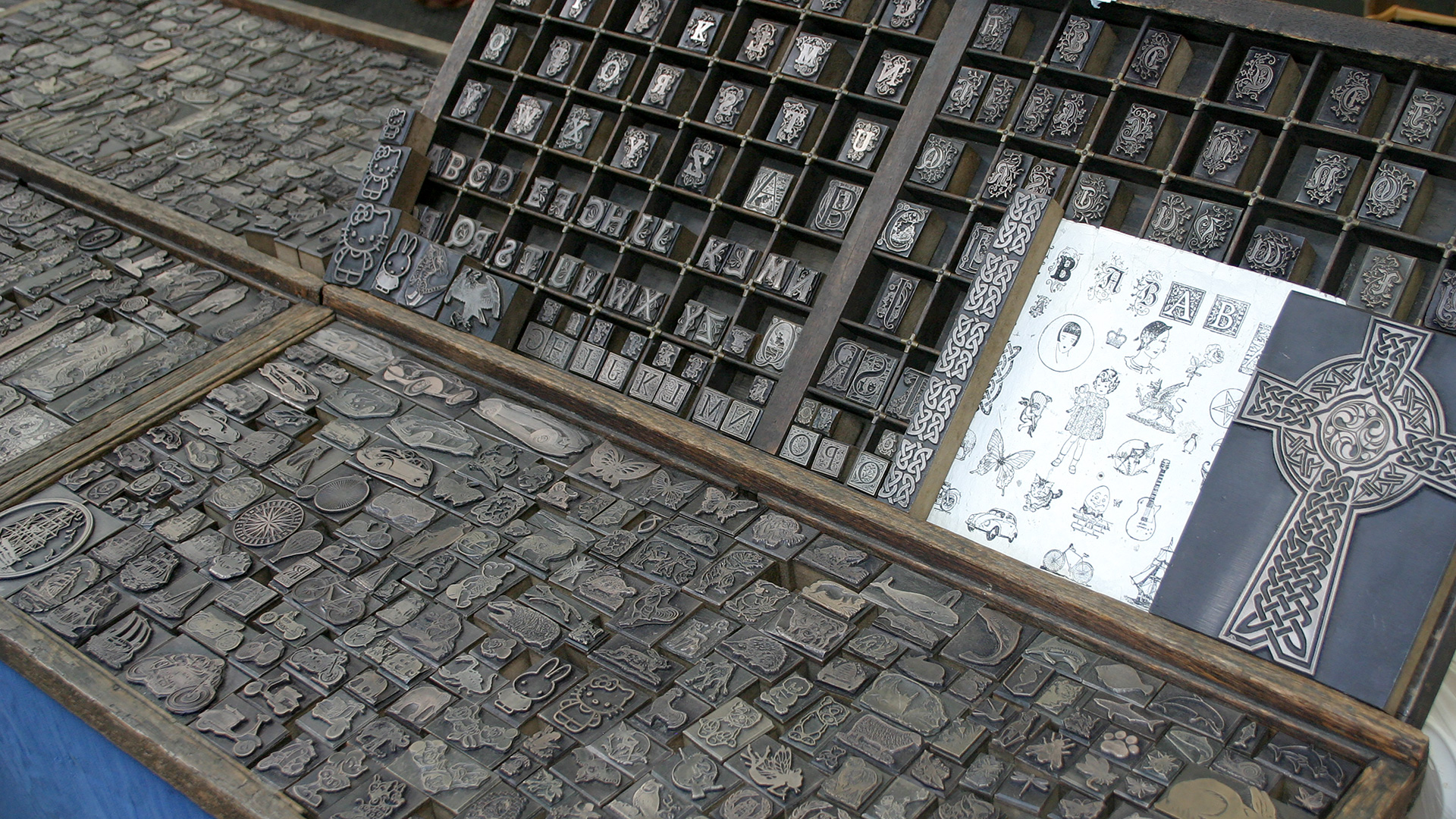 Printing block stamps - Pierrepont Arcade Market, Camden Passage, Islington